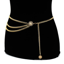 Shangjie OEM joyas Hyperbole Multilayer Simple Dress Drop Waist Chain Vintage Queen Disc Body Women Waist Chain